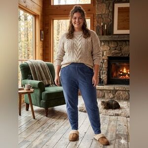 SIZE 2X Denim & Co.® NEW Navy Blue Corduroy Knit Stretch Pant Legging